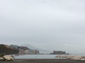 Vesuvius and Tyrrhenian Sea, from the city of Naples.